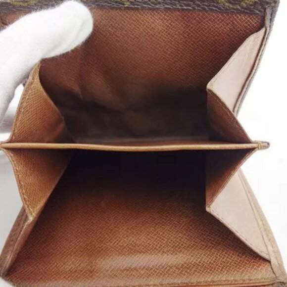 LOUIS VUITTON W Hook Wallet Monogram Beige Monogram Canvas Authentic Used - Picture 8 of 9